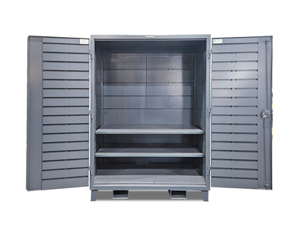 Extreme Duty 12 GA Bin Cabinet with Bins, 2 Shelves - 60 In. W x 36 In. D x 78 In. H - Outlet