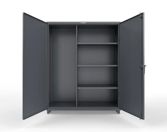 Extra Heavy Duty 14 GA Janitorial Cabinet with 3 Shelves - 60 In. W x 24 In. D x 75 In. H - 56-BC-243-L-7024