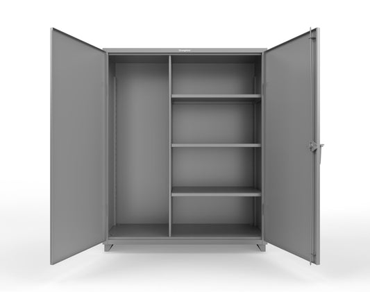 Extra Heavy Duty 14 GA Janitorial Cabinet with 3 Shelves - 60 In. W x 24 In. D x 75 In. H - 56-BC-243-L-7037