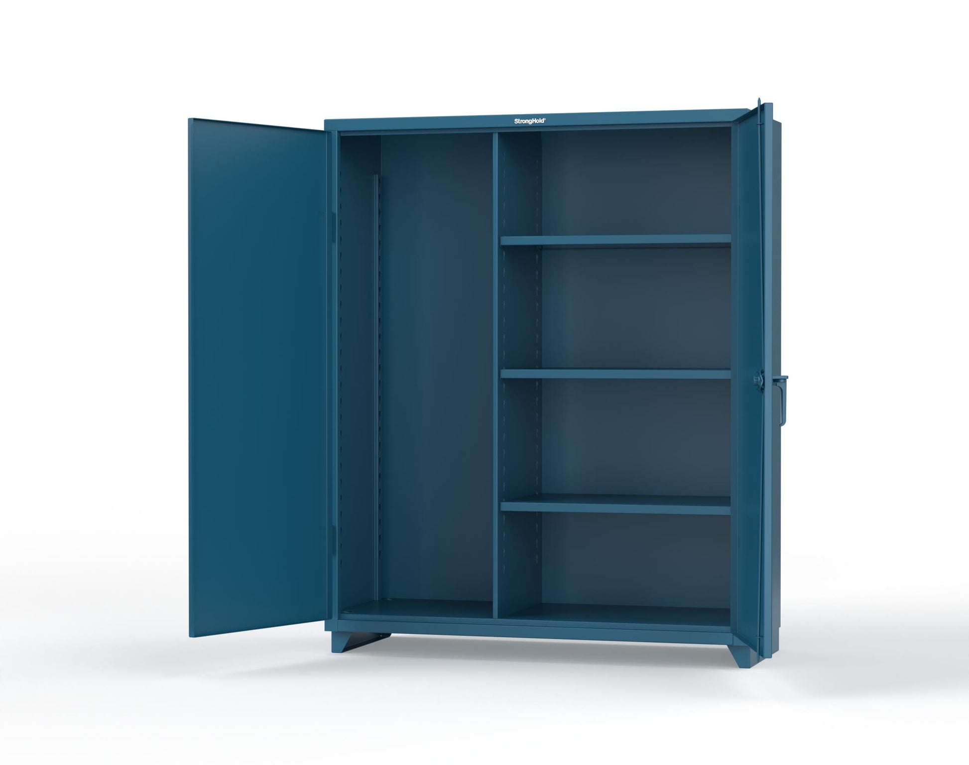 Extra Heavy Duty 14 GA Janitorial Cabinet with 3 Shelves - 60 In. W x 24 In. D x 75 In. H - 56-BC-243-L-5001