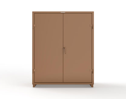 Extra Heavy Duty 14 GA Janitorial Cabinet with 4 Shelves - 60 In. W x 24 In. D x 75 In. H - 56-BC-244-L-8008