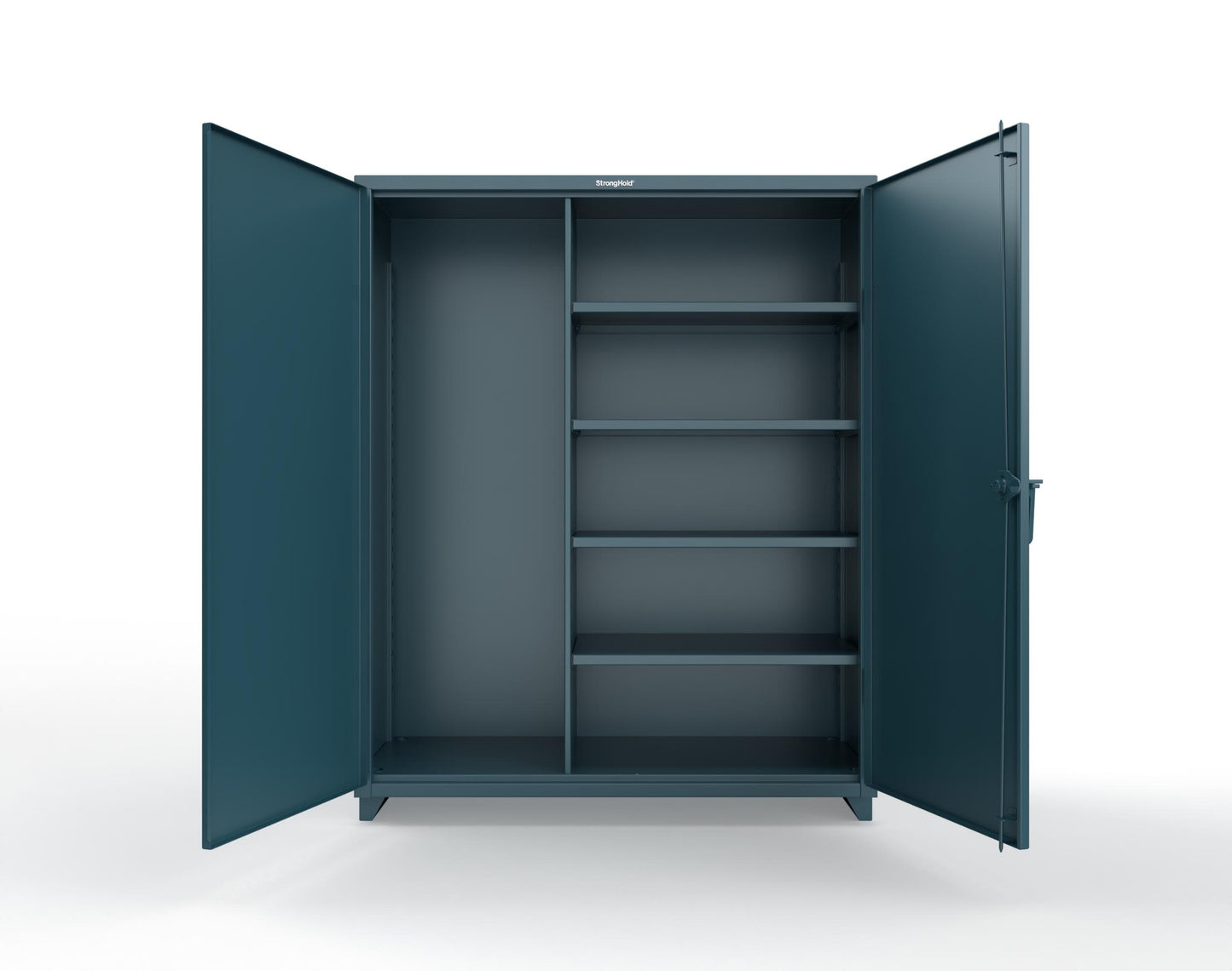 Extra Heavy Duty 14 GA Janitorial Cabinet with 4 Shelves - 60 In. W x 24 In. D x 75 In. H - 56-BC-244-L-5001