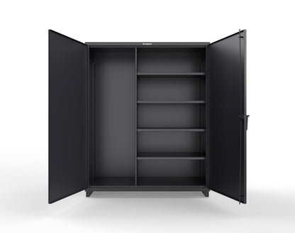 Extra Heavy Duty 14 GA Janitorial Cabinet with 4 Shelves - 60 In. W x 24 In. D x 75 In. H - 56-BC-244-L-9005