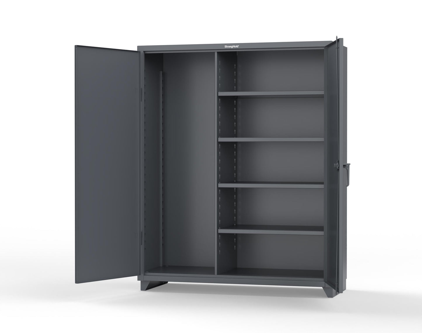 Extra Heavy Duty 14 GA Janitorial Cabinet with 4 Shelves - 60 In. W x 24 In. D x 75 In. H - 56-BC-244-L-7024