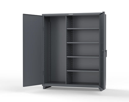 Extra Heavy Duty 14 GA Janitorial Cabinet with 4 Shelves - 60 In. W x 24 In. D x 75 In. H - 56-BC-244-L-7024