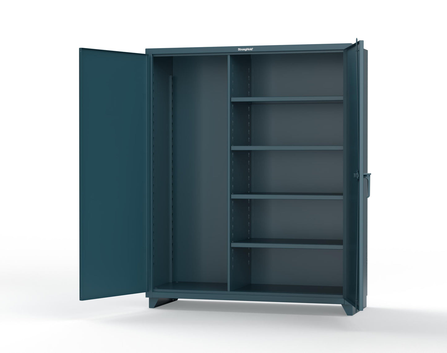 Extra Heavy Duty 14 GA Janitorial Cabinet with 4 Shelves - 60 In. W x 24 In. D x 75 In. H - 56-BC-244-L-5001