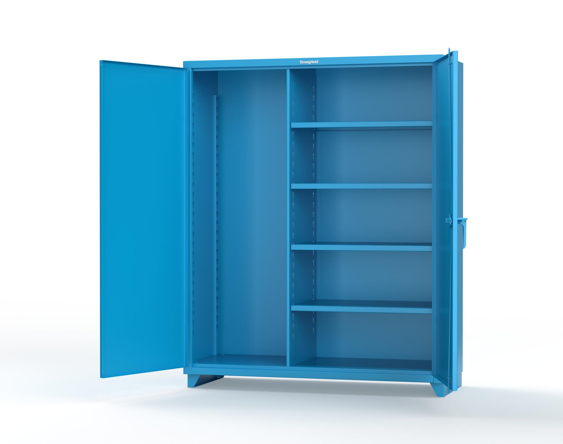 Extra Heavy Duty 14 GA Janitorial Cabinet with 4 Shelves - 60 In. W x 24 In. D x 75 In. H - 56-BC-244-L-5012