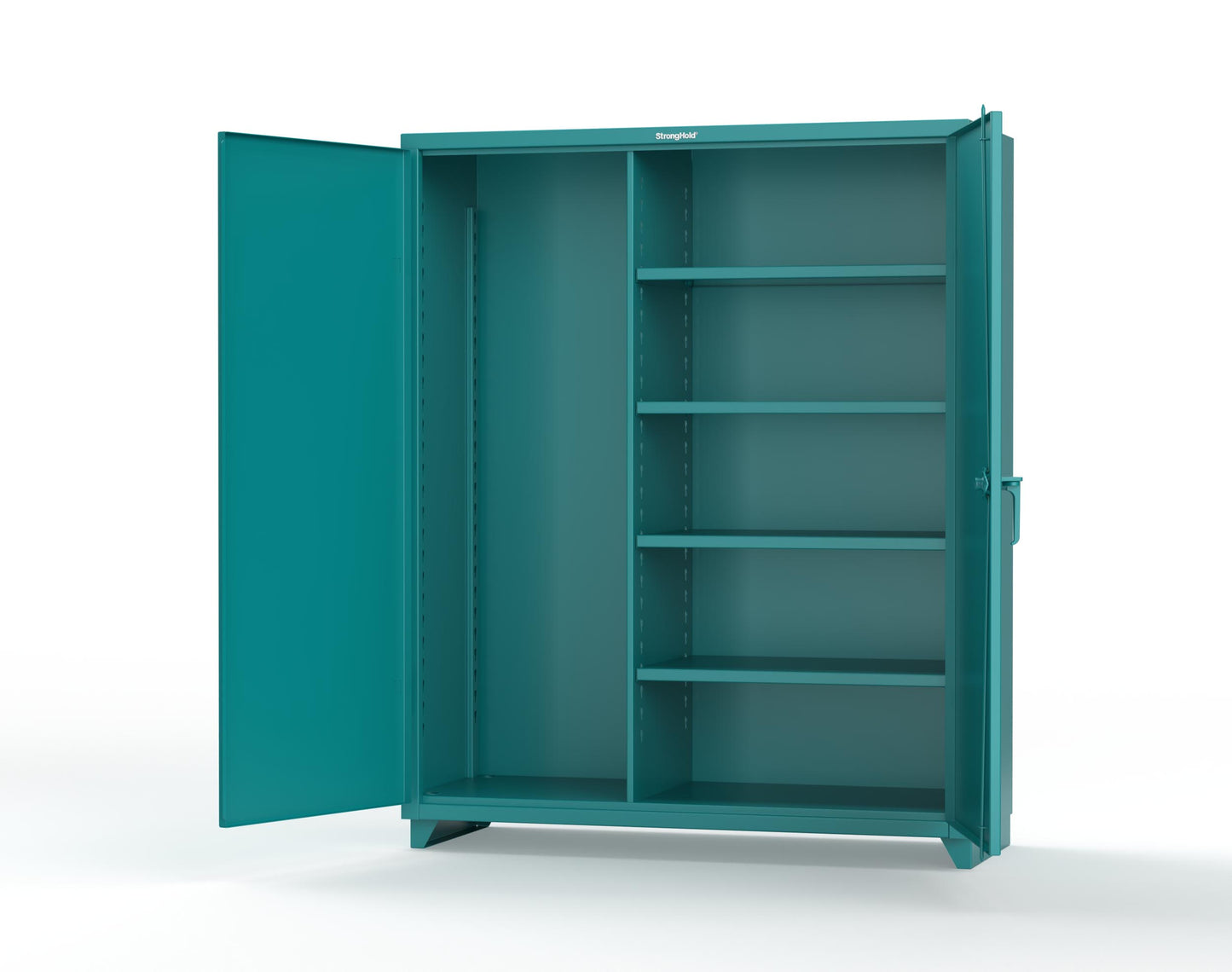 Extra Heavy Duty 14 GA Janitorial Cabinet with 4 Shelves - 60 In. W x 24 In. D x 75 In. H - 56-BC-244-L-5021