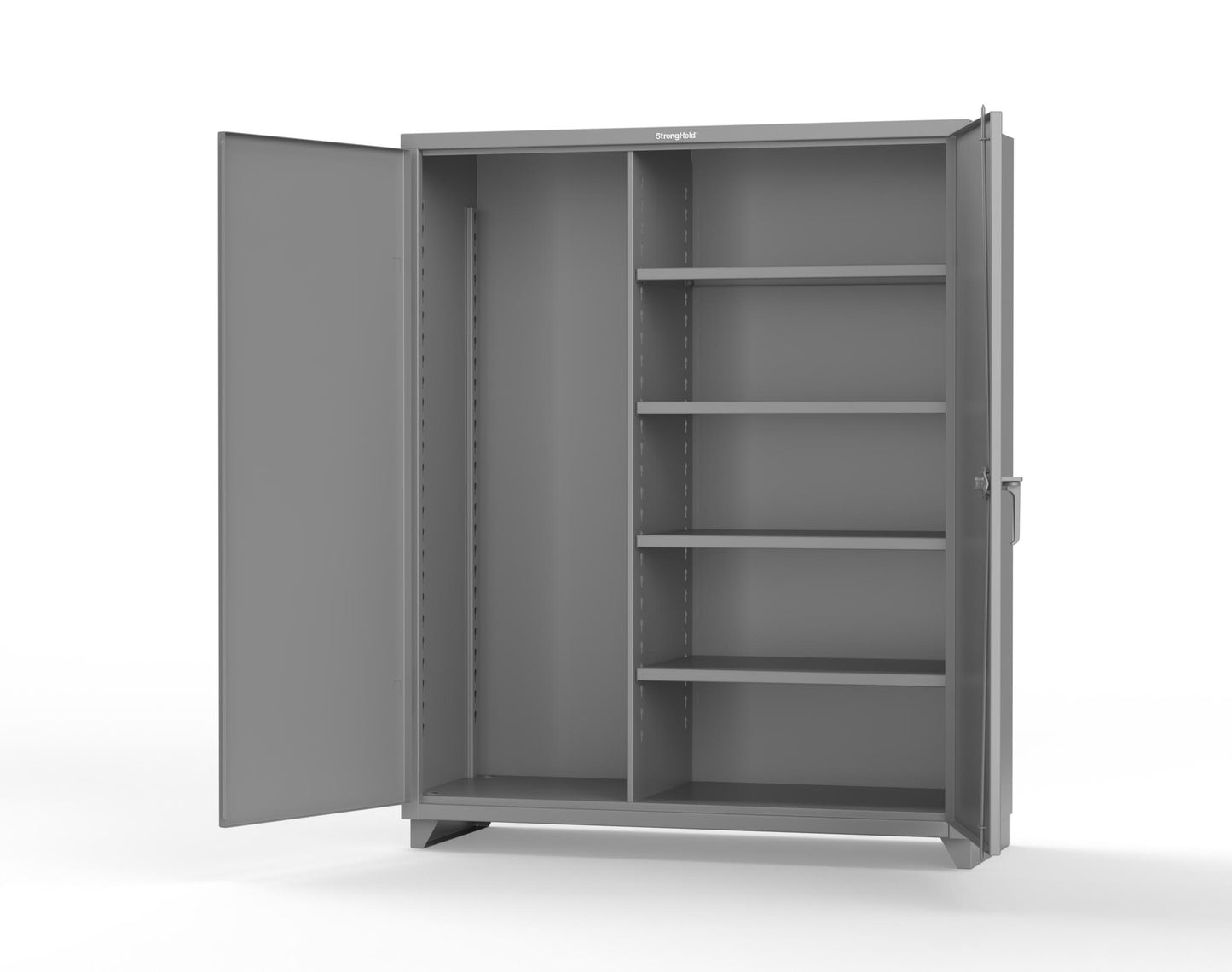 Extra Heavy Duty 14 GA Janitorial Cabinet with 4 Shelves - 60 In. W x 24 In. D x 75 In. H - 56-BC-244-L-7037