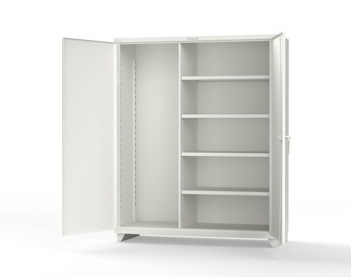 Extra Heavy Duty 14 GA Janitorial Cabinet with 4 Shelves - 60 In. W x 24 In. D x 75 In. H - 56-BC-244-L-9003