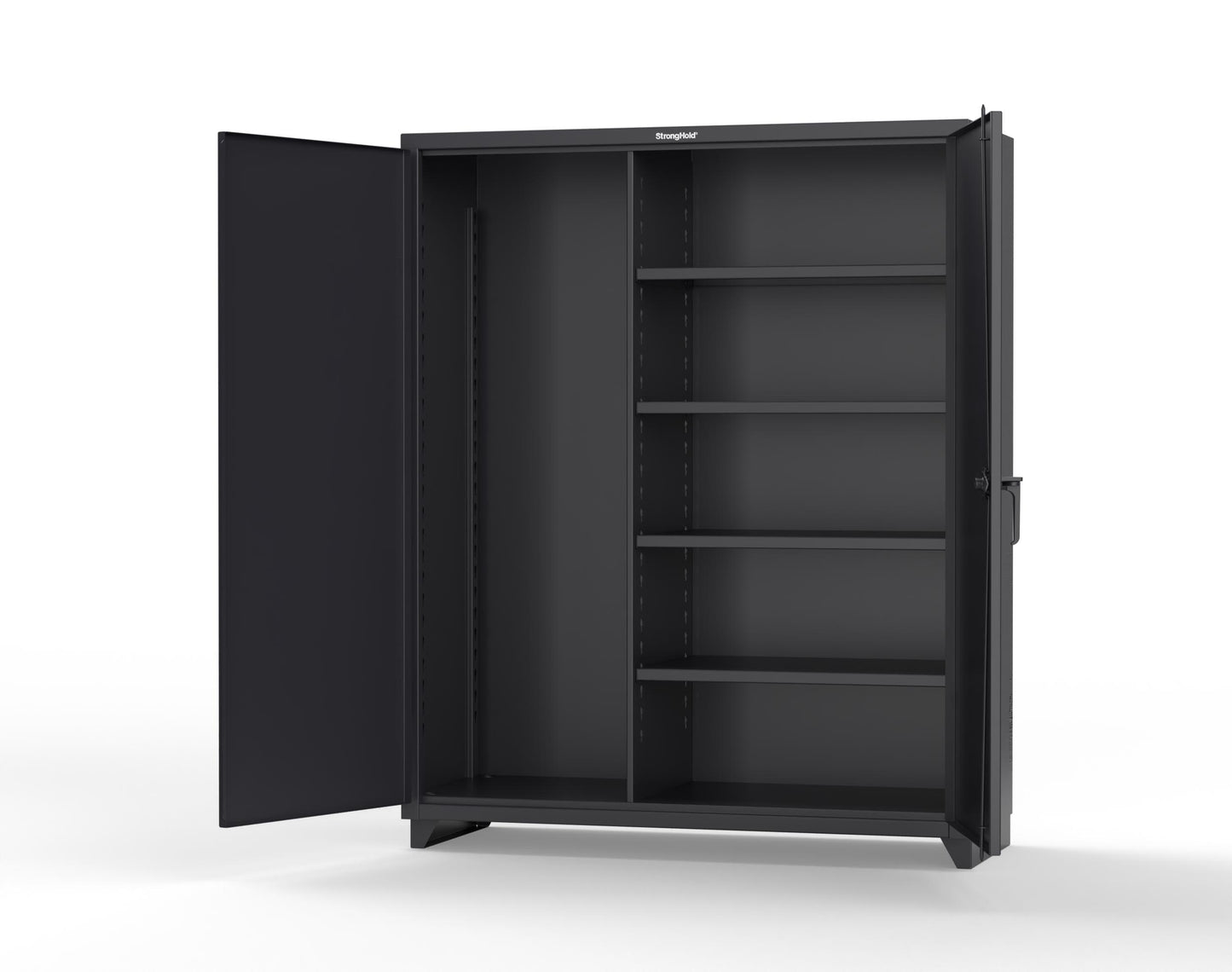 Extra Heavy Duty 14 GA Janitorial Cabinet with 4 Shelves - 60 In. W x 24 In. D x 75 In. H - 56-BC-244-L-9005