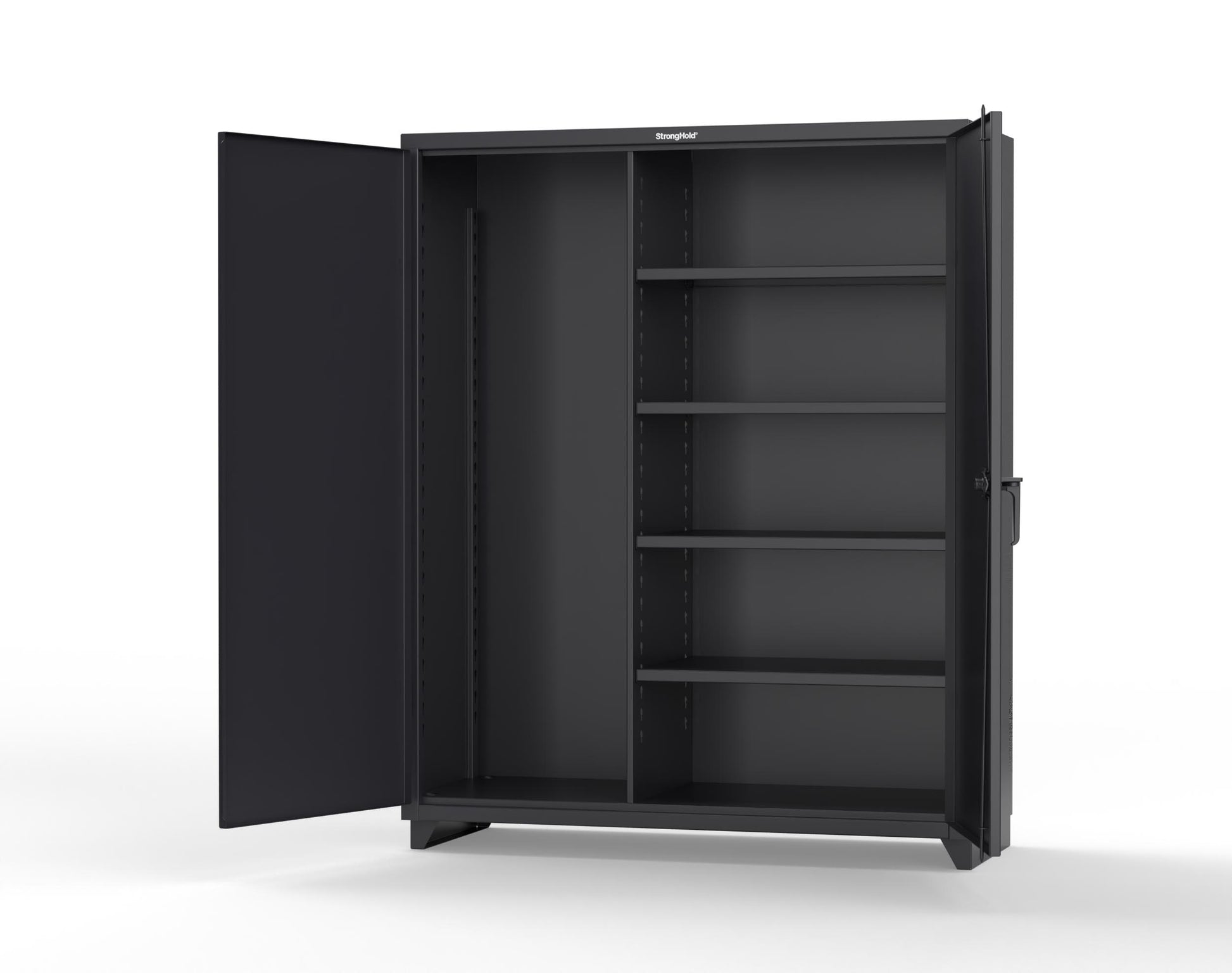 Extra Heavy Duty 14 GA Janitorial Cabinet with 4 Shelves - 60 In. W x 24 In. D x 75 In. H - 56-BC-244-L-9005