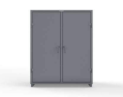 Extra Heavy Duty 14 GA Double Shift Cabinet with 6 Shelves - 60 In. W x 24 In. D x 75 In. H - 56-DS-246-L-7024