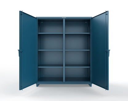 Extra Heavy Duty 14 GA Double Shift Cabinet with 6 Shelves - 60 In. W x 24 In. D x 75 In. H - 56-DS-246-L-5001
