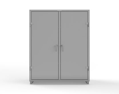 Extra Heavy Duty 14 GA Double Shift Cabinet with 6 Shelves - 60 In. W x 24 In. D x 75 In. H - 56-DS-246-L-7037