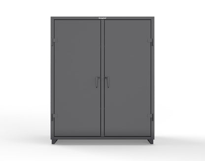 Extra Heavy Duty 14 GA Double Shift Cabinet with 6 Shelves - 60 In. W x 24 In. D x 75 In. H - 56-DS-246-L-9005