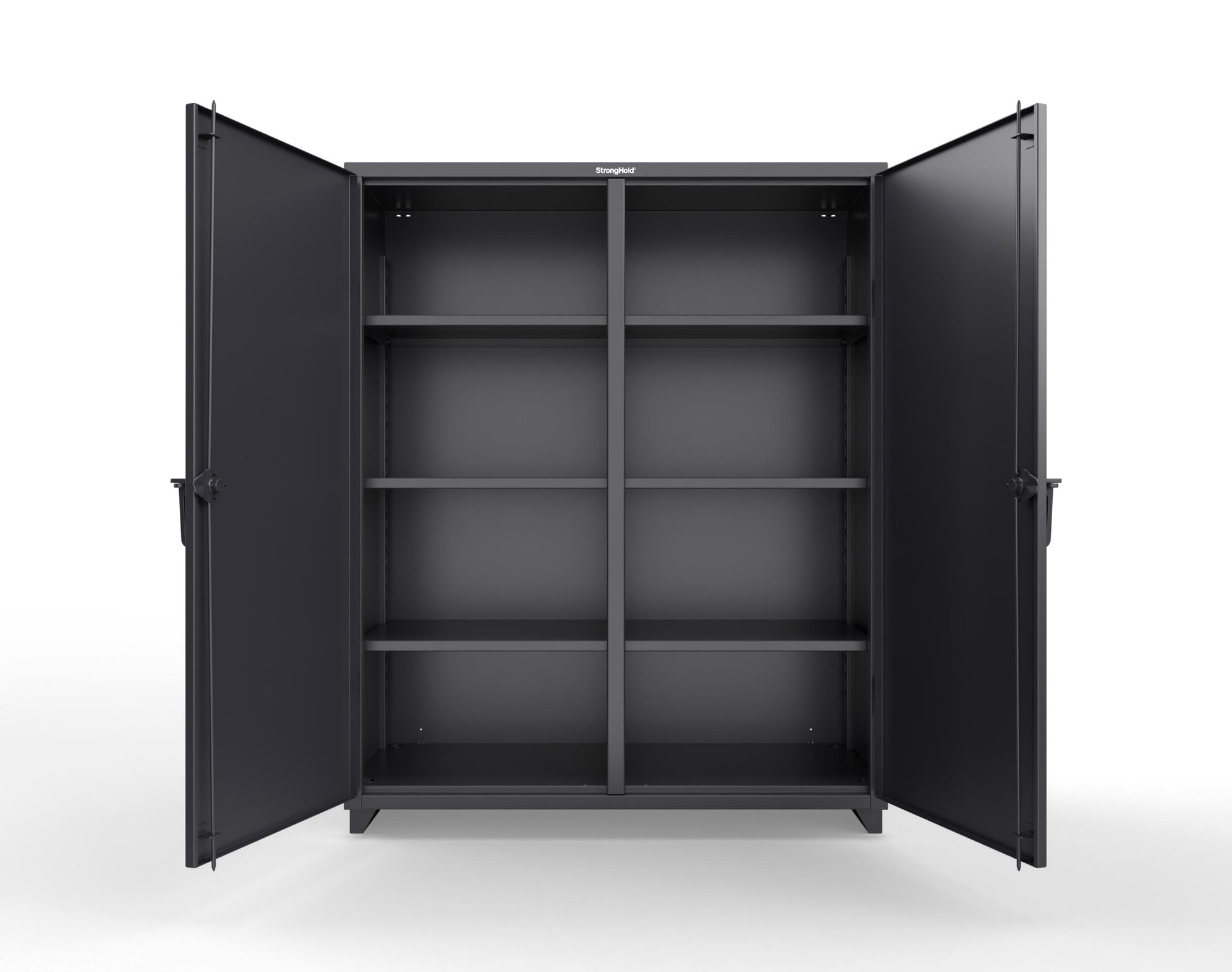 Extra Heavy Duty 14 GA Double Shift Cabinet with 6 Shelves - 60 In. W x 24 In. D x 75 In. H - 56-DS-246-L-9005