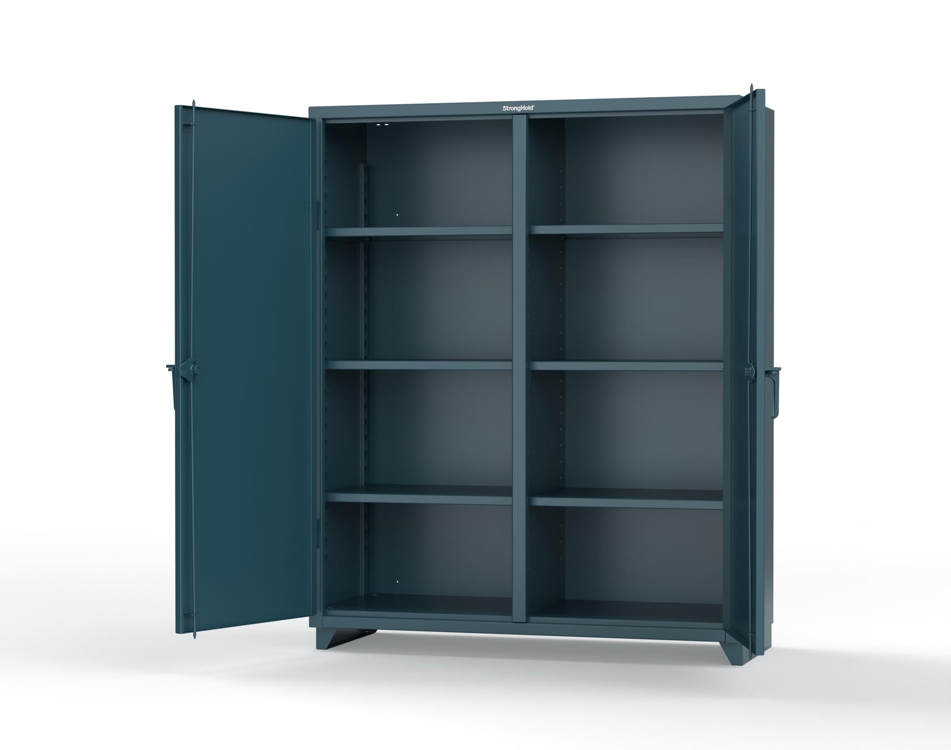 Extra Heavy Duty 14 GA Double Shift Cabinet with 6 Shelves - 60 In. W x 24 In. D x 75 In. H - 56-DS-246-L-5001