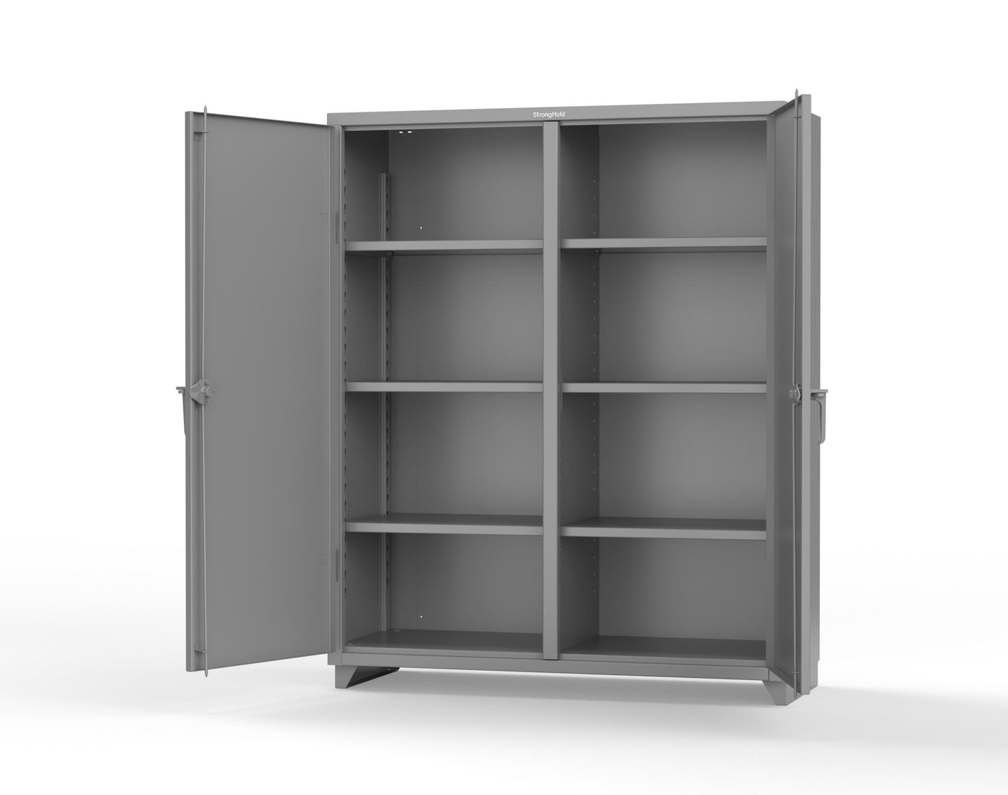 Extra Heavy Duty 14 GA Double Shift Cabinet with 6 Shelves - 60 In. W x 24 In. D x 75 In. H - 56-DS-246-L-7037