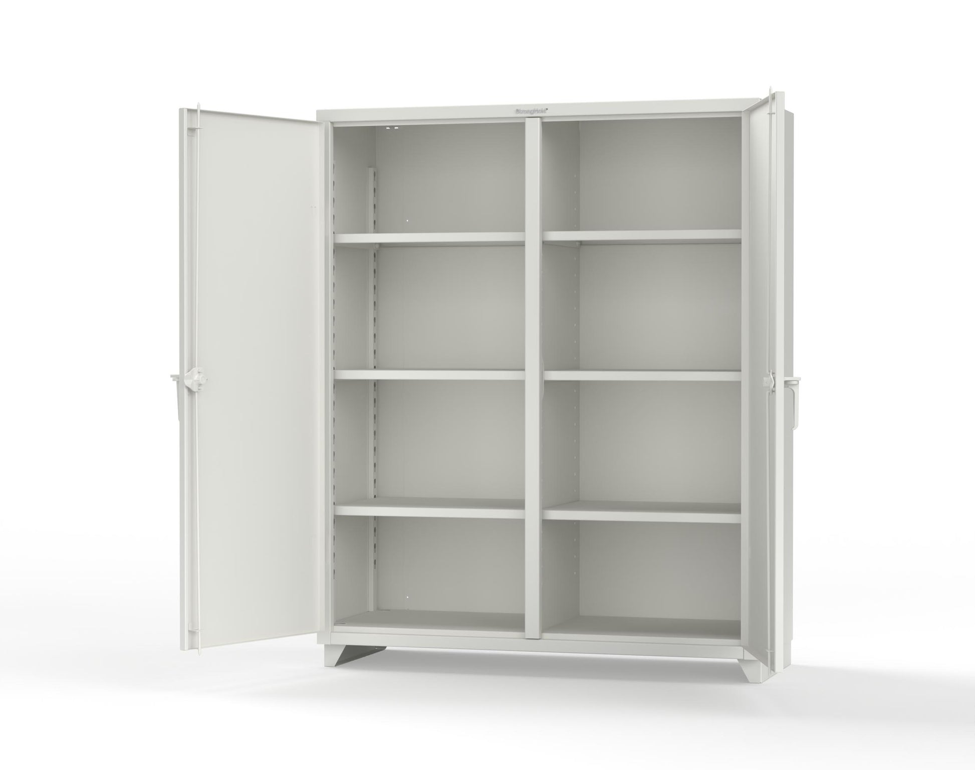 Extra Heavy Duty 14 GA Double Shift Cabinet with 6 Shelves - 60 In. W x 24 In. D x 75 In. H - 56-DS-246-L-9003