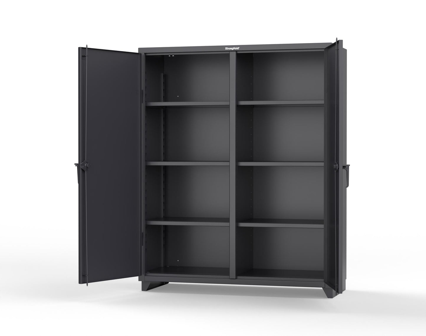 Extra Heavy Duty 14 GA Double Shift Cabinet with 6 Shelves - 60 In. W x 24 In. D x 75 In. H - 56-DS-246-L-9005