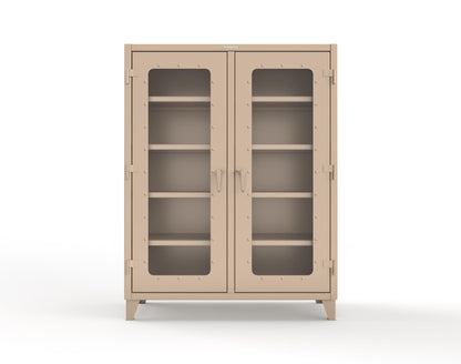 Extreme Duty 12 GA Clear View Double Shift Cabinet with 8 Shelves - 60 In. W x 24 In. D x 78 In. H - 56-DS-LD-248-1019