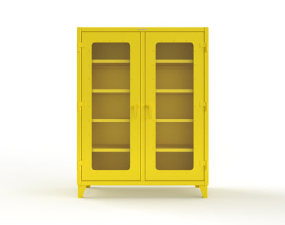 Extreme Duty 12 GA Clear View Double Shift Cabinet with 8 Shelves - 60 In. W x 24 In. D x 78 In. H - 56-DS-LD-248-1021