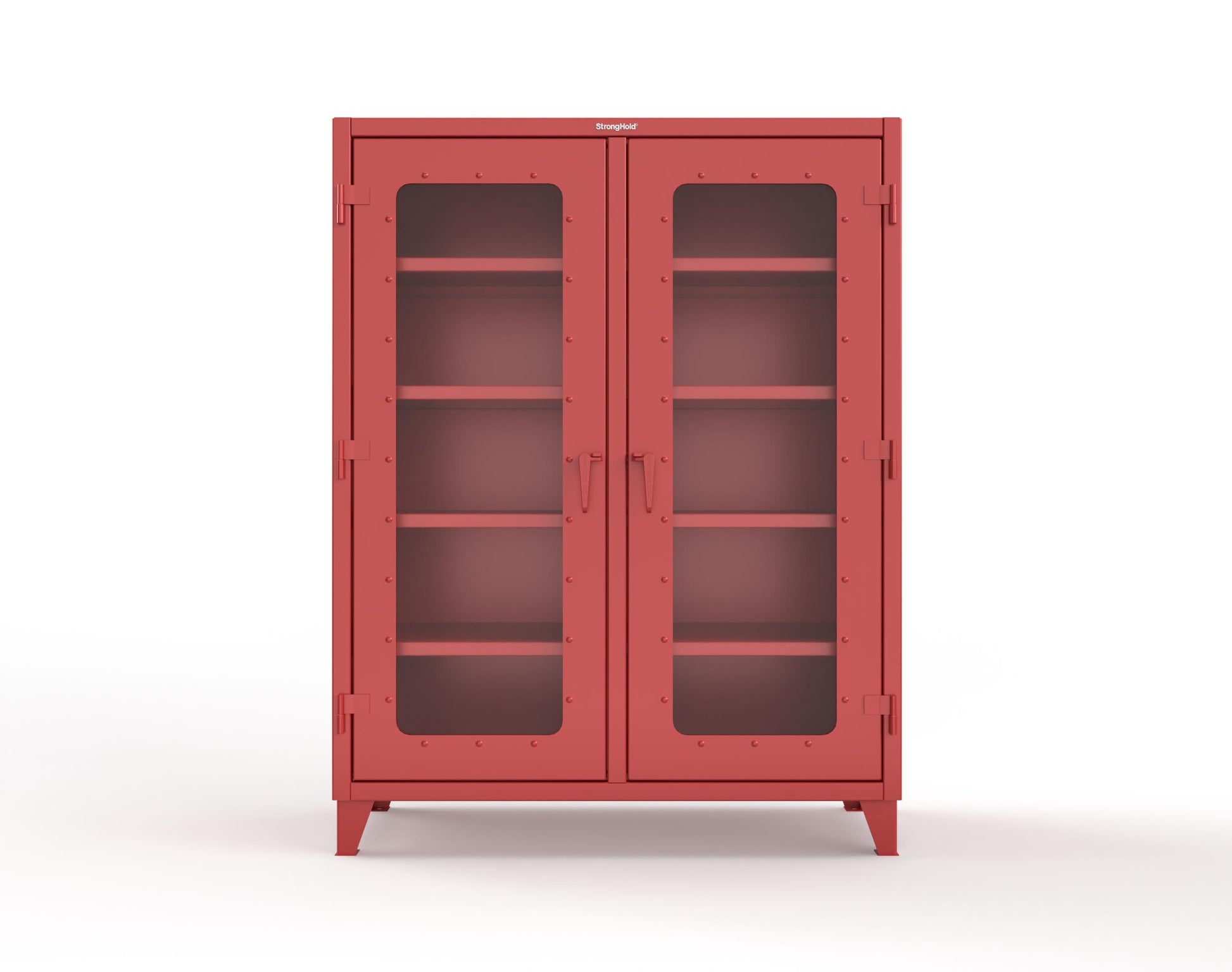 Extreme Duty 12 GA Clear View Double Shift Cabinet with 8 Shelves - 60 In. W x 24 In. D x 78 In. H - 56-DS-LD-248-3001