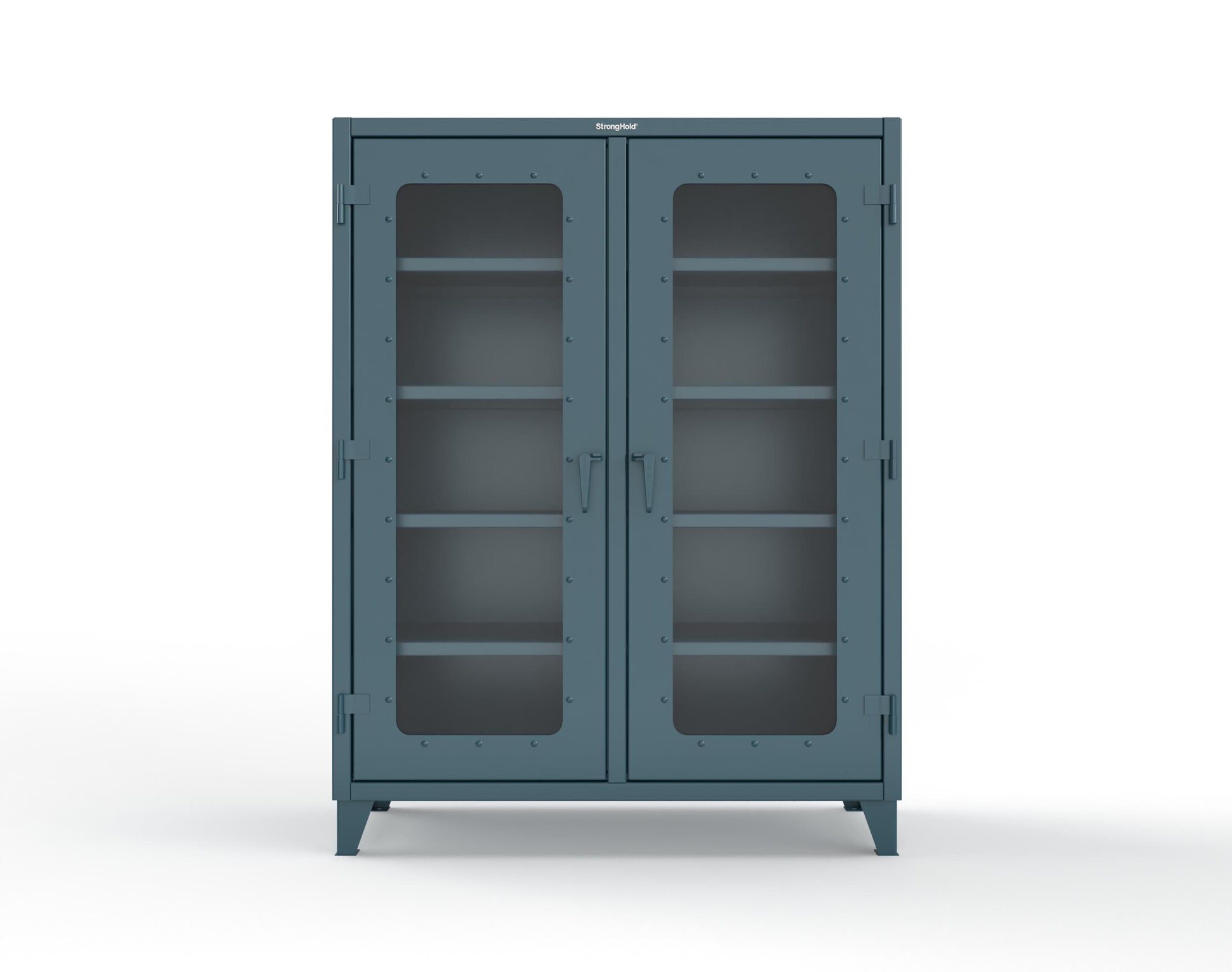 Extreme Duty 12 GA Clear View Double Shift Cabinet with 8 Shelves - 60 In. W x 24 In. D x 78 In. H - 56-DS-LD-248-5001