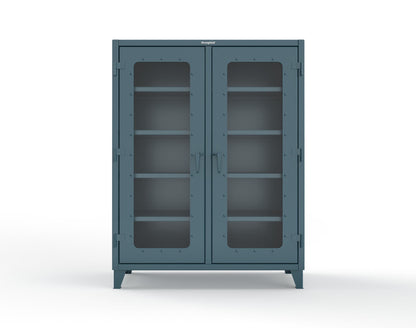 Extreme Duty 12 GA Clear View Double Shift Cabinet with 8 Shelves - 60 In. W x 24 In. D x 78 In. H - 56-DS-LD-248-5001