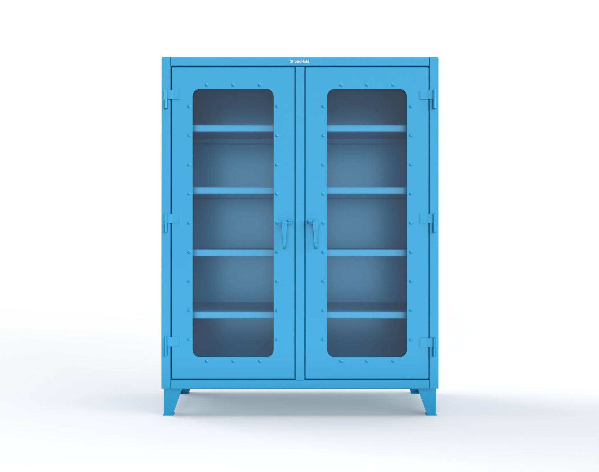 Extreme Duty 12 GA Clear View Double Shift Cabinet with 8 Shelves - 60 In. W x 24 In. D x 78 In. H - 56-DS-LD-248-5012