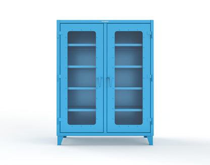 Extreme Duty 12 GA Clear View Double Shift Cabinet with 8 Shelves - 60 In. W x 24 In. D x 78 In. H - 56-DS-LD-248-5012