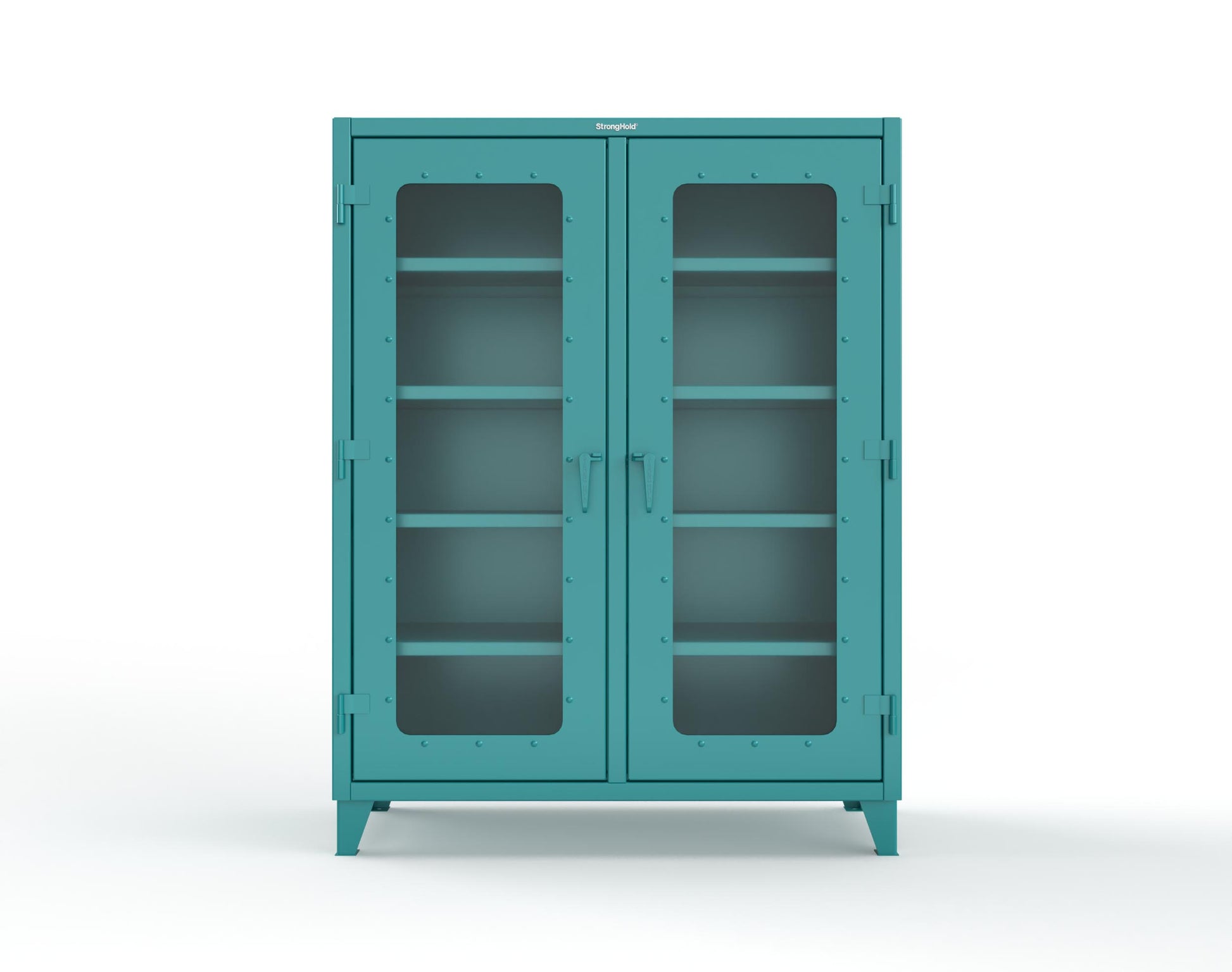 Extreme Duty 12 GA Clear View Double Shift Cabinet with 8 Shelves - 60 In. W x 24 In. D x 78 In. H - 56-DS-LD-248-5021