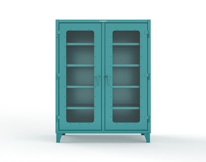 Extreme Duty 12 GA Clear View Double Shift Cabinet with 8 Shelves - 60 In. W x 24 In. D x 78 In. H - 56-DS-LD-248-5021