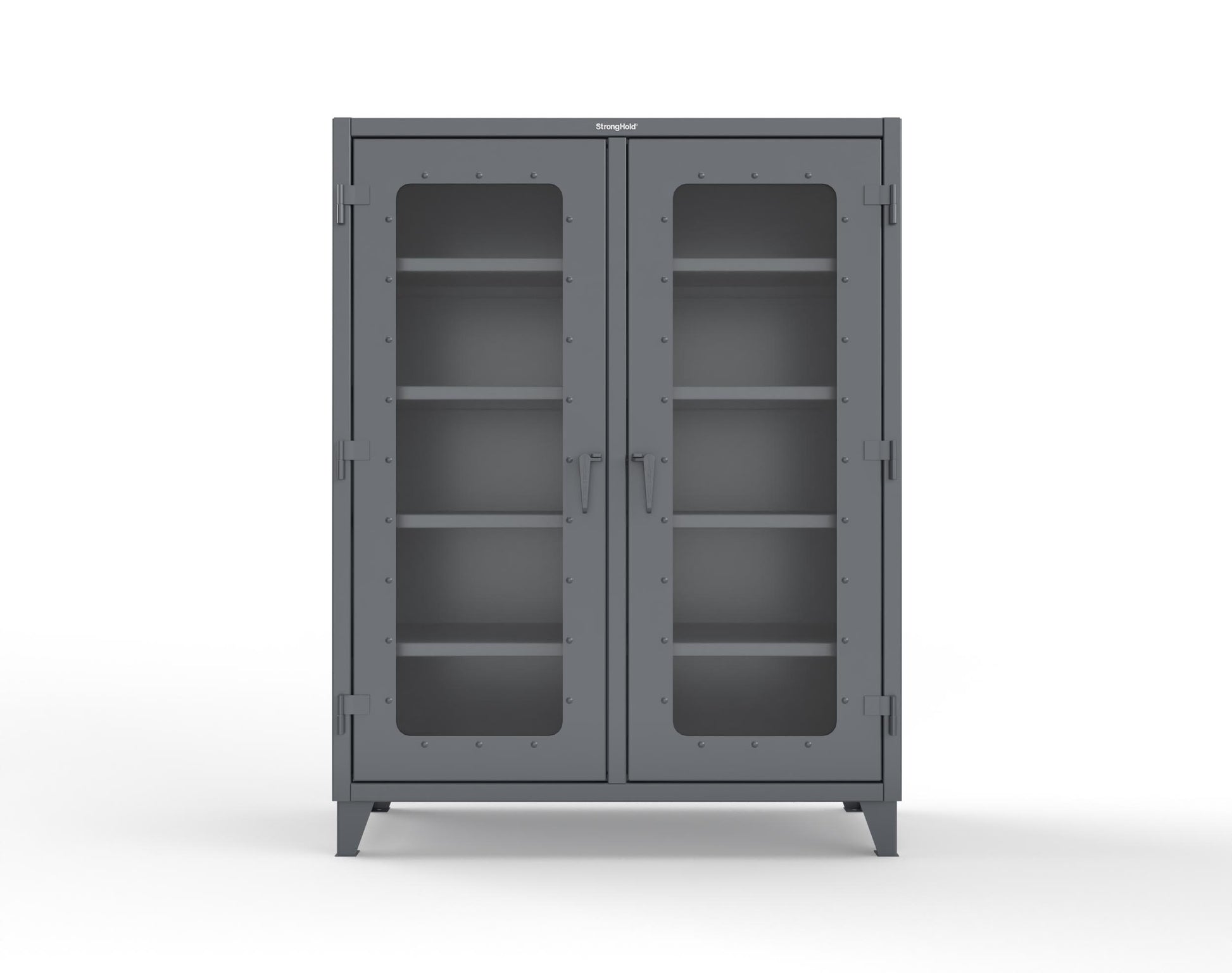 Extreme Duty 12 GA Clear View Double Shift Cabinet with 8 Shelves - 60 In. W x 24 In. D x 78 In. H - 56-DS-LD-248-7024
