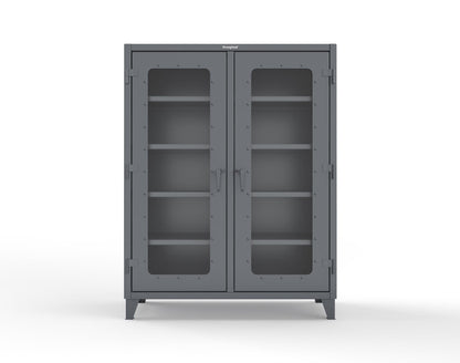Extreme Duty 12 GA Clear View Double Shift Cabinet with 8 Shelves - 60 In. W x 24 In. D x 78 In. H - 56-DS-LD-248-7024