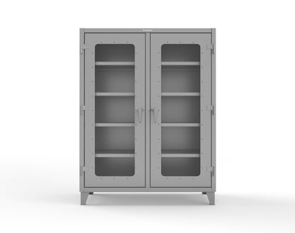 Extreme Duty 12 GA Clear View Double Shift Cabinet with 8 Shelves - 60 In. W x 24 In. D x 78 In. H - 56-DS-LD-248-7037