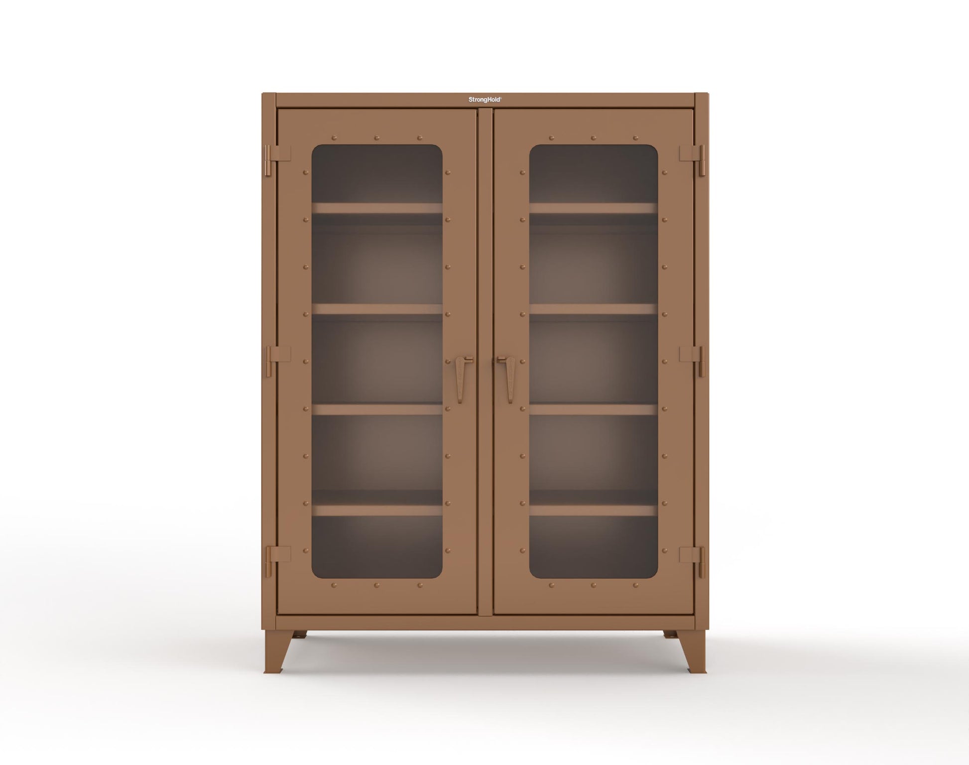Extreme Duty 12 GA Clear View Double Shift Cabinet with 8 Shelves - 60 In. W x 24 In. D x 78 In. H - 56-DS-LD-248-8008