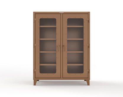 Extreme Duty 12 GA Clear View Double Shift Cabinet with 8 Shelves - 60 In. W x 24 In. D x 78 In. H - 56-DS-LD-248-8008