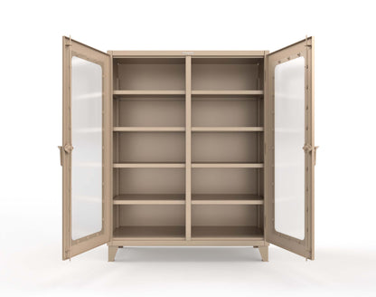 Extreme Duty 12 GA Clear View Double Shift Cabinet with 8 Shelves - 60 In. W x 24 In. D x 78 In. H - 56-DS-LD-248-1019