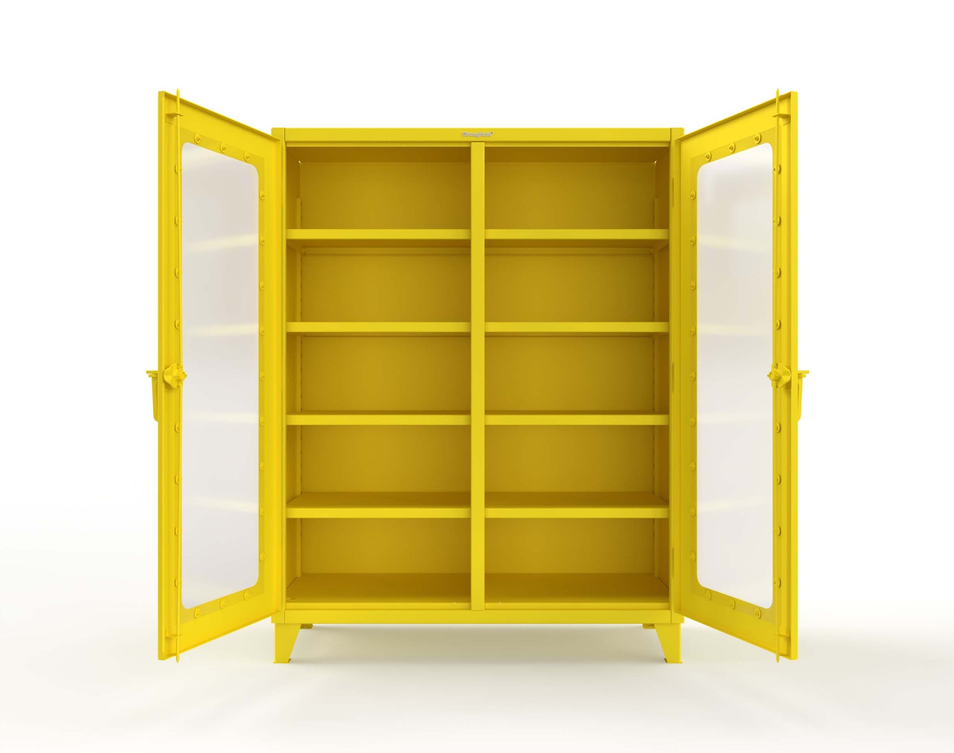 Extreme Duty 12 GA Clear View Double Shift Cabinet with 8 Shelves - 60 In. W x 24 In. D x 78 In. H - 56-DS-LD-248-1021