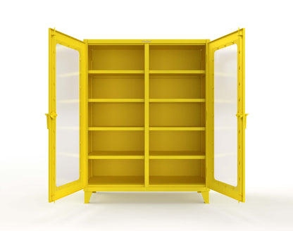 Extreme Duty 12 GA Clear View Double Shift Cabinet with 8 Shelves - 60 In. W x 24 In. D x 78 In. H - 56-DS-LD-248-1021