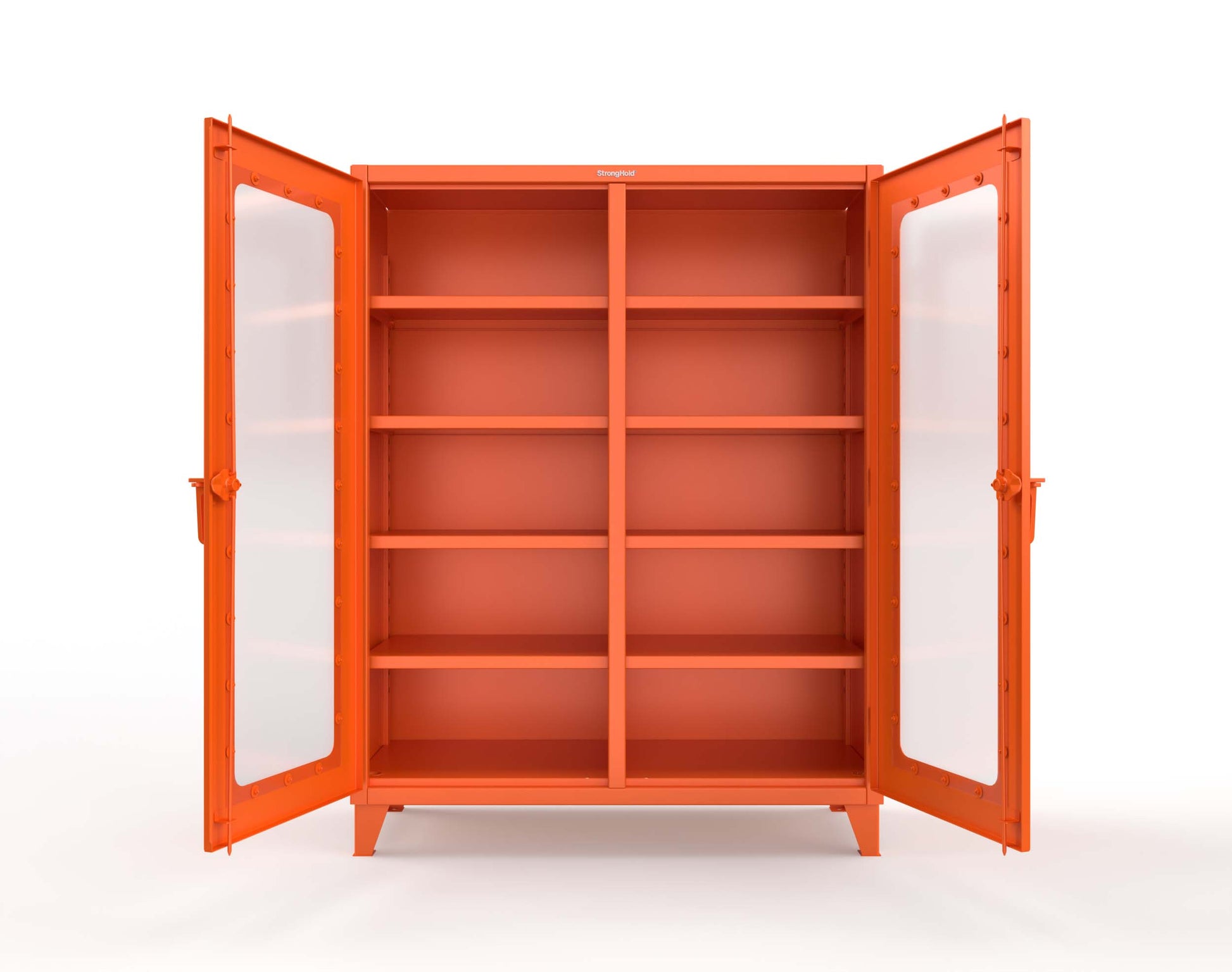 Extreme Duty 12 GA Clear View Double Shift Cabinet with 8 Shelves - 60 In. W x 24 In. D x 78 In. H - 56-DS-LD-248-2009