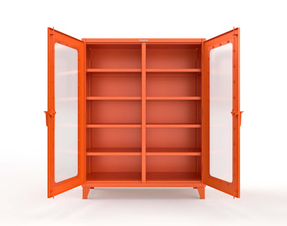 Extreme Duty 12 GA Clear View Double Shift Cabinet with 8 Shelves - 60 In. W x 24 In. D x 78 In. H - 56-DS-LD-248-2009