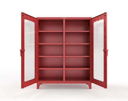 Extreme Duty 12 GA Clear View Double Shift Cabinet with 8 Shelves - 60 In. W x 24 In. D x 78 In. H - 56-DS-LD-248-3001