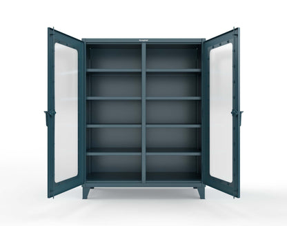 Extreme Duty 12 GA Clear View Double Shift Cabinet with 8 Shelves - 60 In. W x 24 In. D x 78 In. H - 56-DS-LD-248-5001