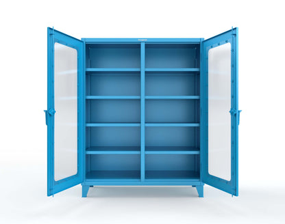 Extreme Duty 12 GA Clear View Double Shift Cabinet with 8 Shelves - 60 In. W x 24 In. D x 78 In. H - 56-DS-LD-248-5012