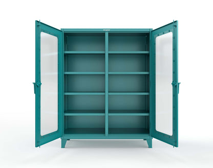 Extreme Duty 12 GA Clear View Double Shift Cabinet with 8 Shelves - 60 In. W x 24 In. D x 78 In. H - 56-DS-LD-248-5021