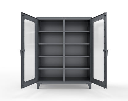 Extreme Duty 12 GA Clear View Double Shift Cabinet with 8 Shelves - 60 In. W x 24 In. D x 78 In. H - 56-DS-LD-248-7024