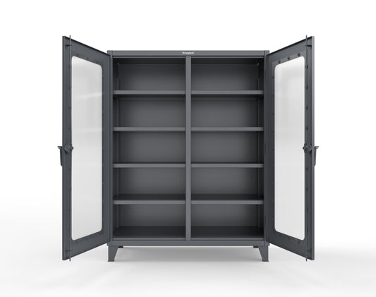 Extreme Duty 12 GA Clear View Double Shift Cabinet with 8 Shelves - 60 In. W x 24 In. D x 78 In. H - 56-DS-LD-248-7024